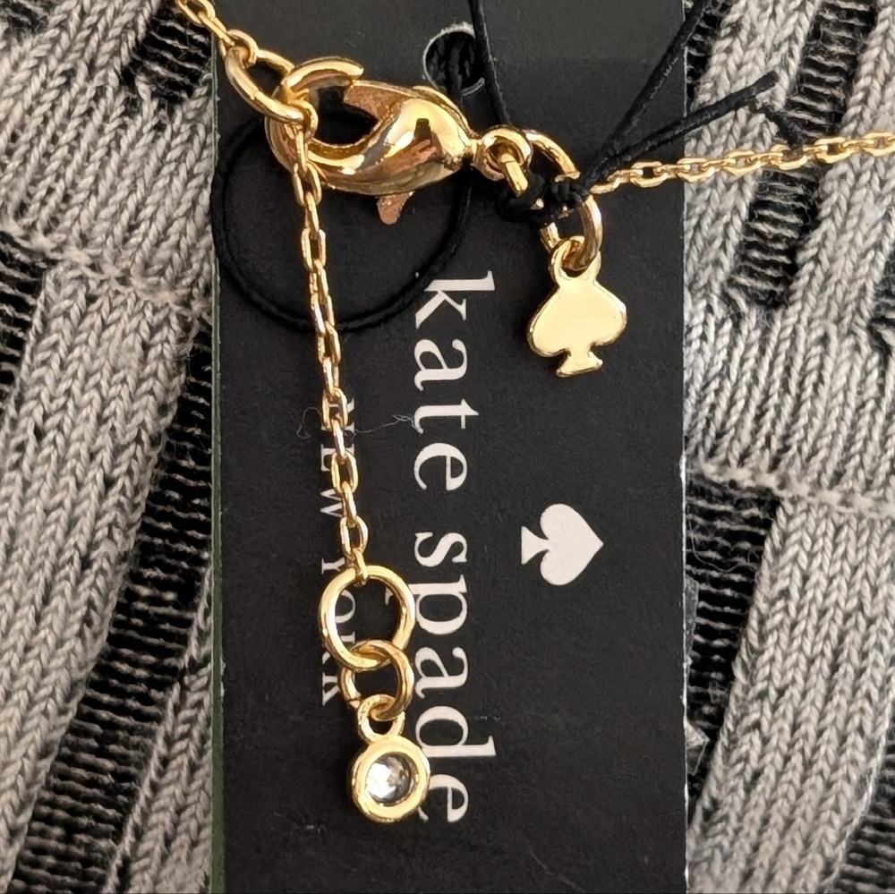 NWT Kate Spade ♠️ Queen Of The Court Tennis Racket Necklace - Picture 5 of 8